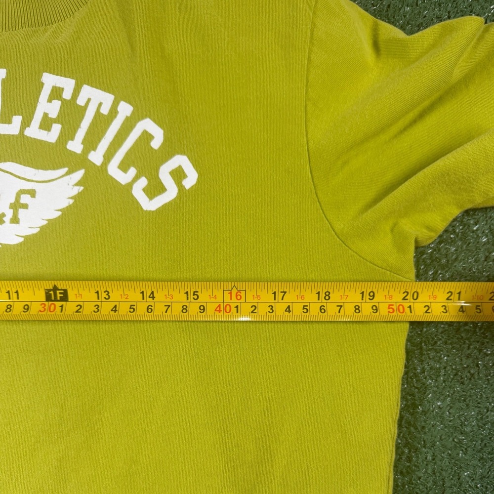 Abercrombie Graphic Tee Mens XL Lime Green Good NY Athletics Winged Foot Cotton - Picture 5 of 6